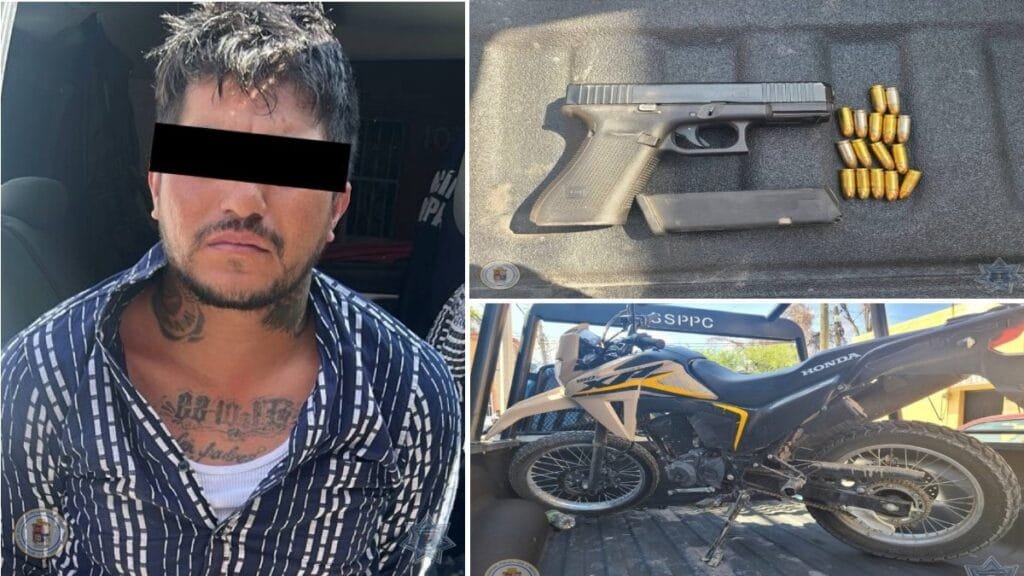 Moto, arma de fuego, policía municipal, león