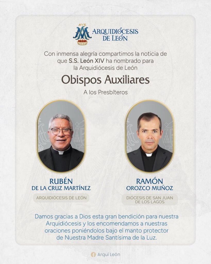 Nombran dos Obispos auxiliares para la Arquidiócesis de León